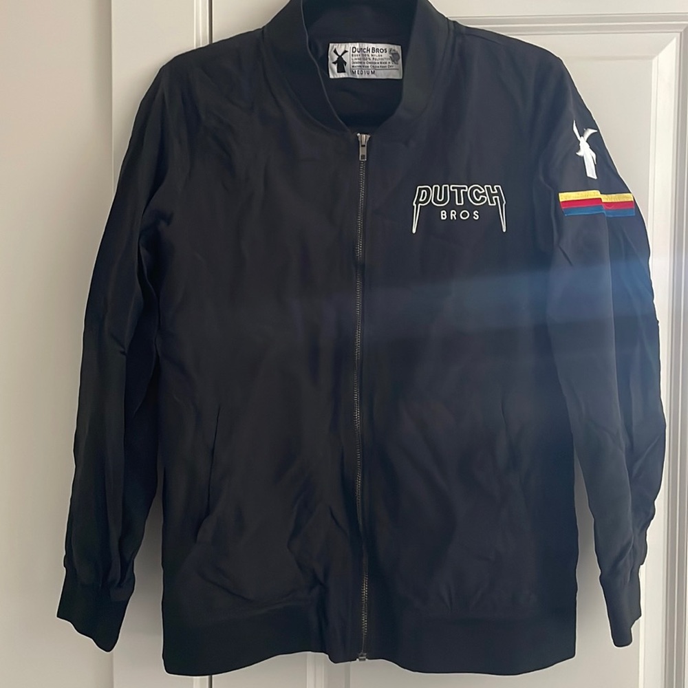 Dutch Bros Zip-Up Bomber Jacket EUC